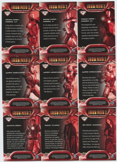 2010 Iron Man Movie 2 ARMORED CARDS AC1-AC9 Chase Trading Card Set   - TvMovieCards.com