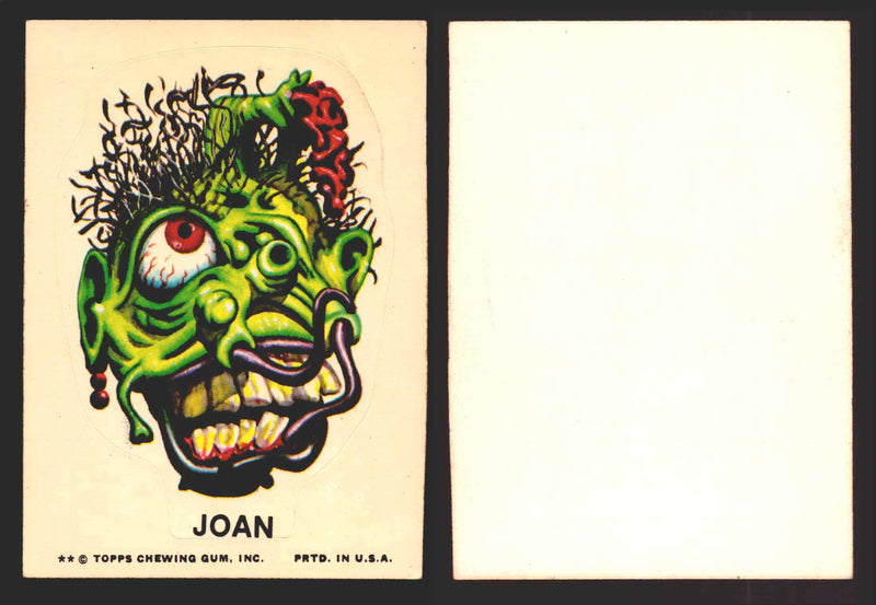 1976 Ugly Stickers White Back Trading Card You Pick Singles #1-55 Topps Joan  - TvMovieCards.com