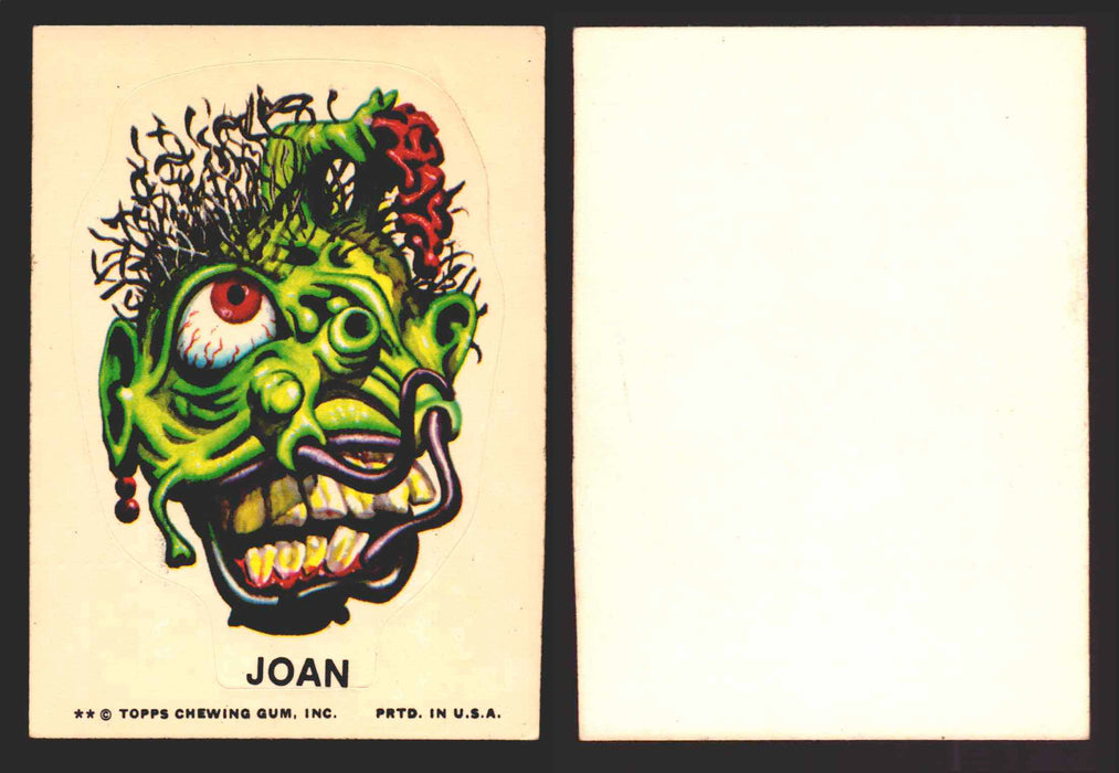 1976 Ugly Stickers White Back Trading Card You Pick Singles #1-55 Topps Joan  - TvMovieCards.com