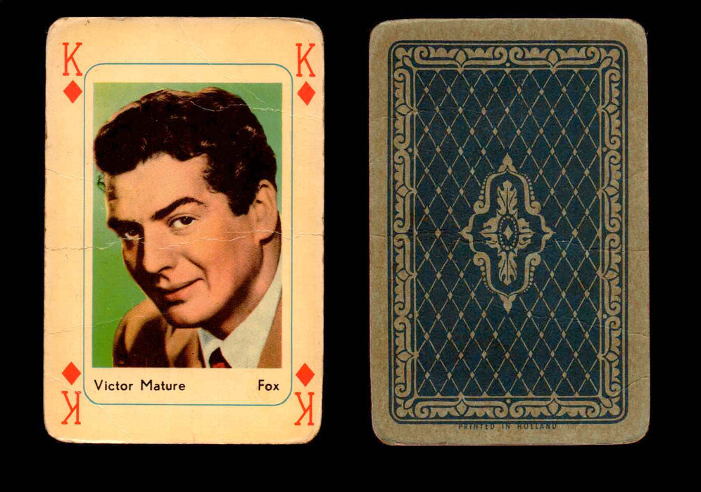 Vintage Hollywood Movie Stars Playing Cards You Pick Singles K - Diamond - Victor Mature  - TvMovieCards.com