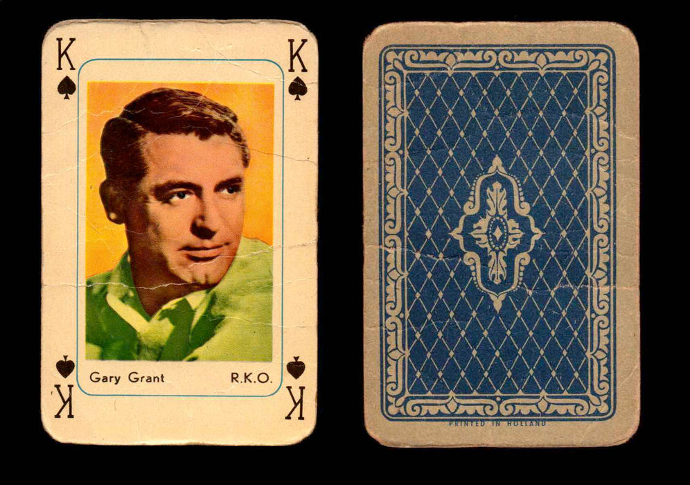 Vintage Hollywood Movie Stars Playing Cards You Pick Singles K - Spade - Gary Grant  - TvMovieCards.com