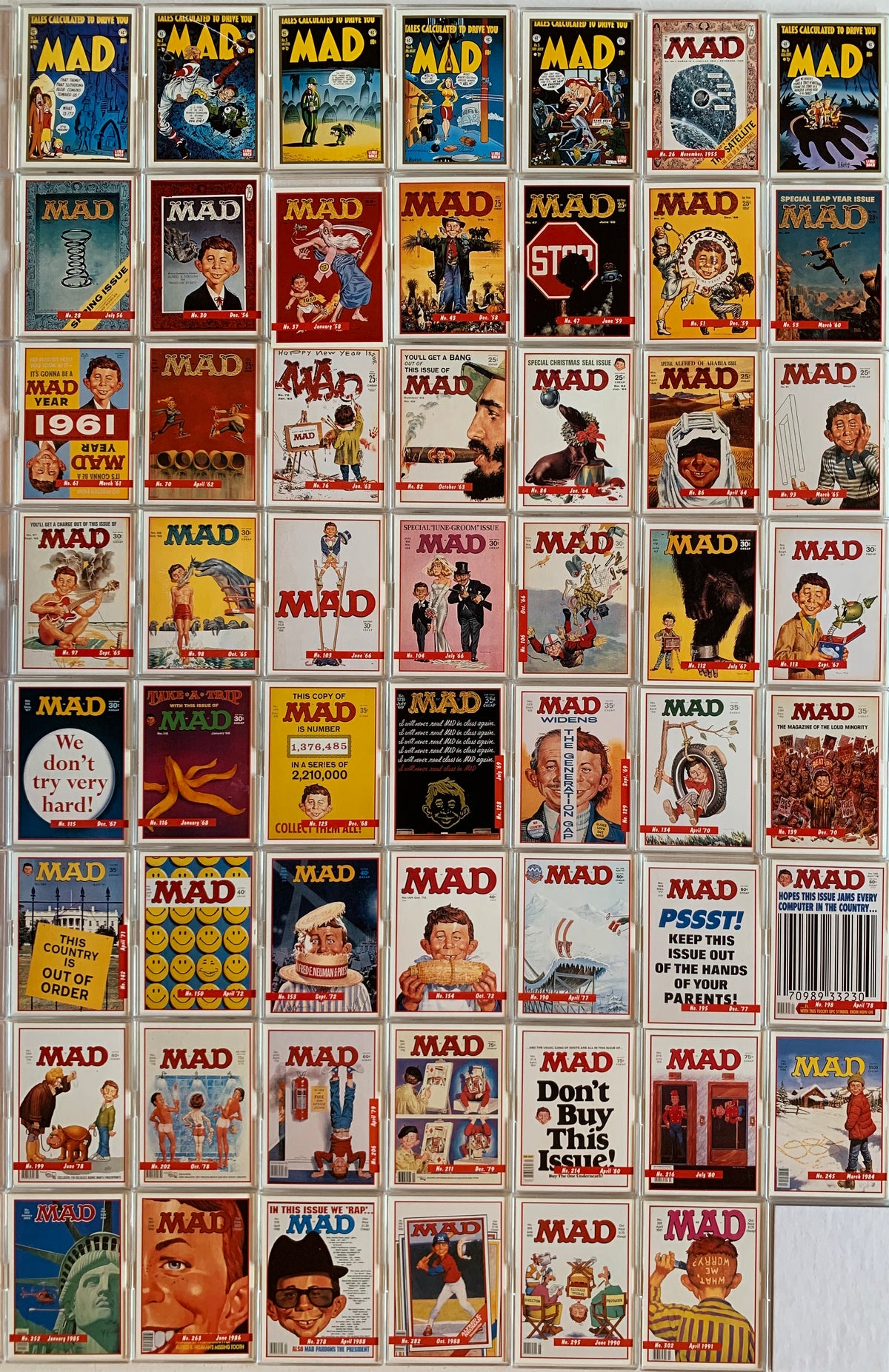 MAD Magazine Series 1 Base Trading Card Set of 55 Cards Lime Rock