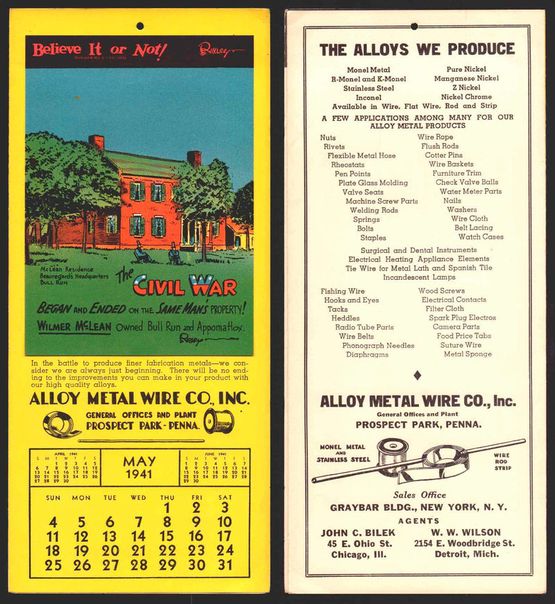 Ripley's Believe It or Not Facts Foldout Advertising Calendar 1933 - 1942 You Pi - TvMovieCards.com