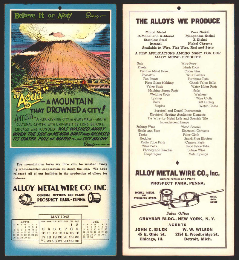 Ripley's Believe It or Not Facts Foldout Advertising Calendar 1933 - 1942 You Pi - TvMovieCards.com