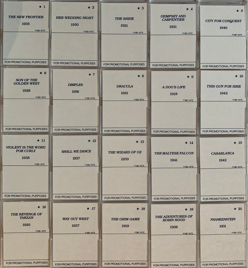 Classic Movie Posters Trading Card Set 20 Cards w/ Blue Lettering WTE 1991   - TvMovieCards.com