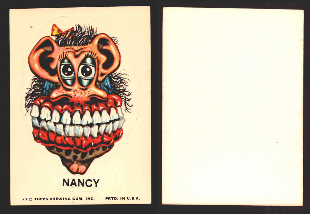 1976 Ugly Stickers White Back Trading Card You Pick Singles #1-55 Topps Nancy  - TvMovieCards.com