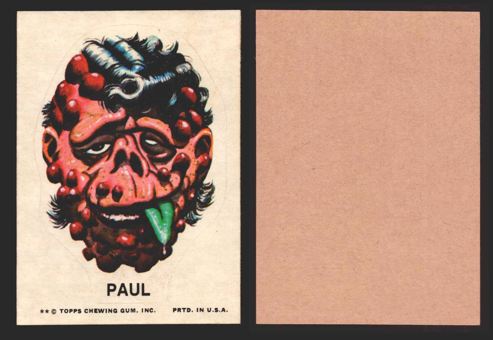 1973-74 Ugly Stickers Tan Back Trading Card You Pick Singles #1-55 Topps Paul  - TvMovieCards.com