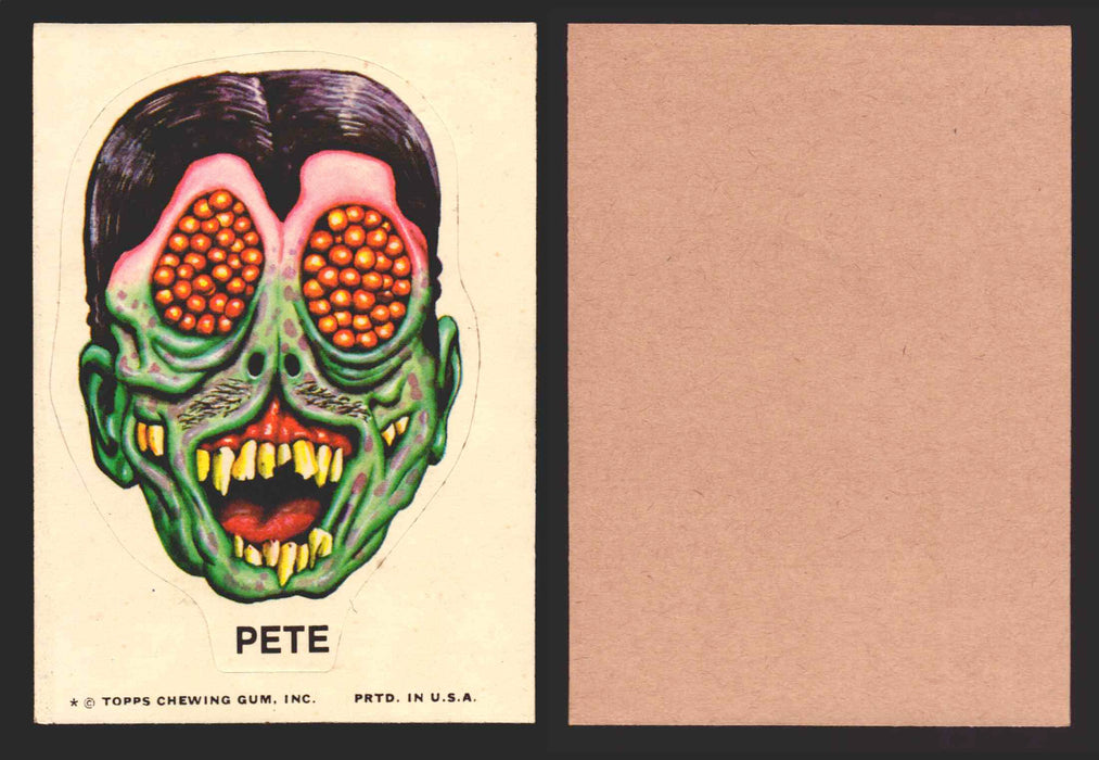 1973-74 Ugly Stickers Tan Back Trading Card You Pick Singles #1-55 Topps Pete  - TvMovieCards.com