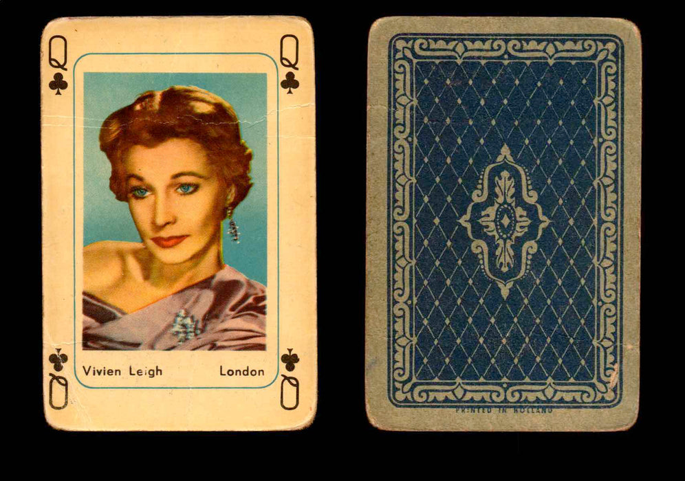 Vintage Hollywood Movie Stars Playing Cards You Pick Singles Q - Clover - Vivien Leigh  - TvMovieCards.com
