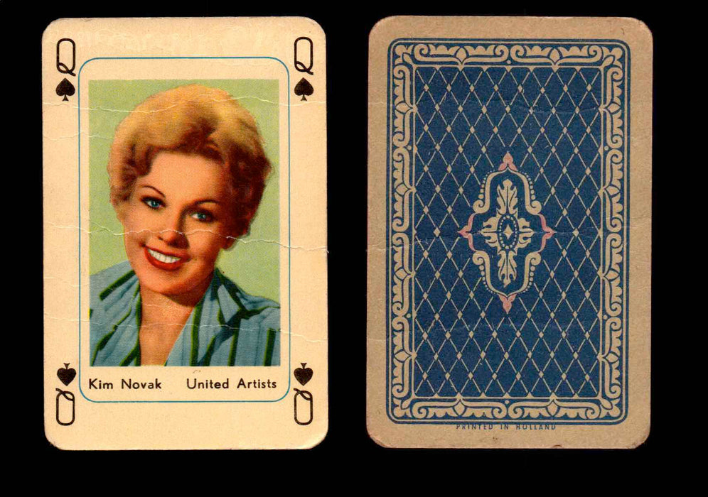 1959 Maple Leaf Hollywood Movie Stars Playing Cards You Pick Singles Q - Spade - Kim Novak  - TvMovieCards.com