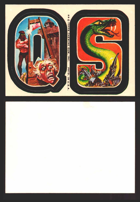 1973-74 Monster Initials Vintage Sticker Trading Cards You Pick Singles #1-#132 Q S  - TvMovieCards.com
