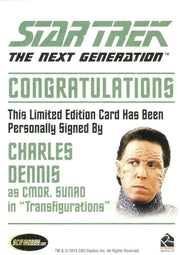 Star Trek TNG Portfolio Prints Autograph Card Charles Dennis Commander Sunad   - TvMovieCards.com