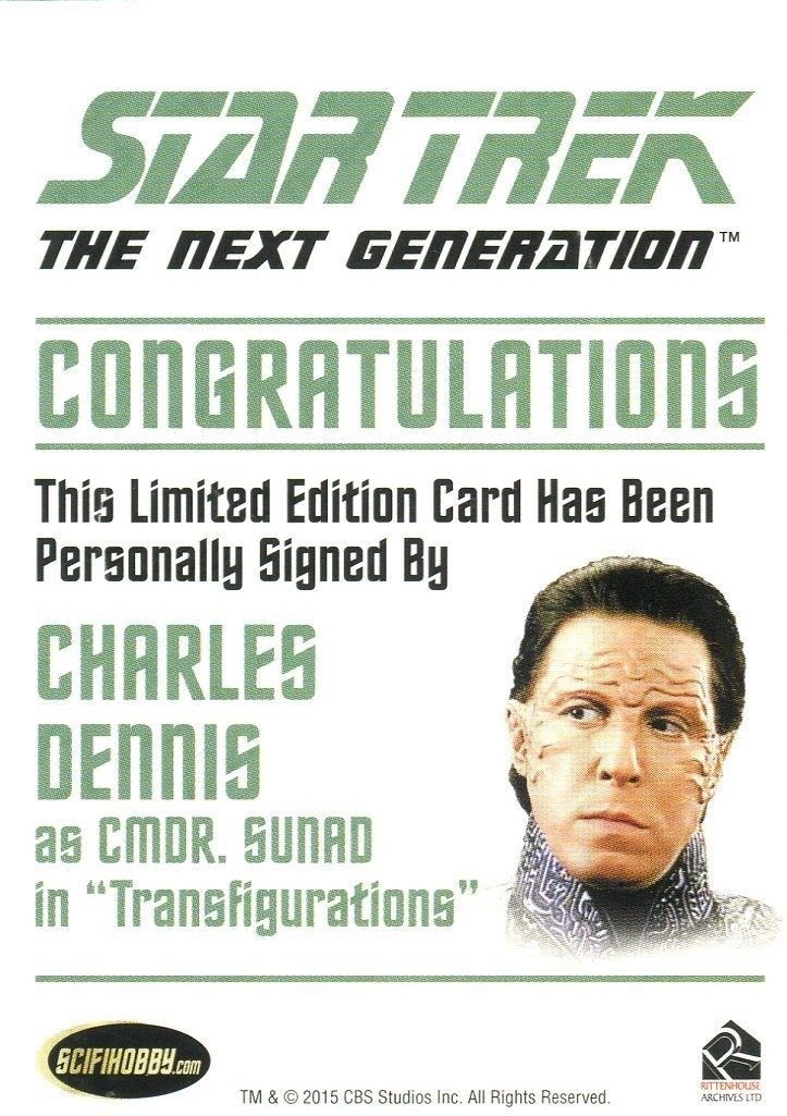 Star Trek TNG Portfolio Prints Autograph Card Charles Dennis Commander Sunad   - TvMovieCards.com