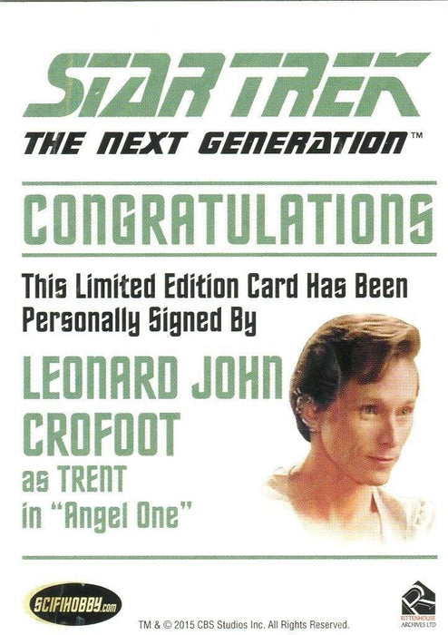 Star Trek TNG Portfolio Prints Autograph Card Leonard John Crofoot Trent   - TvMovieCards.com
