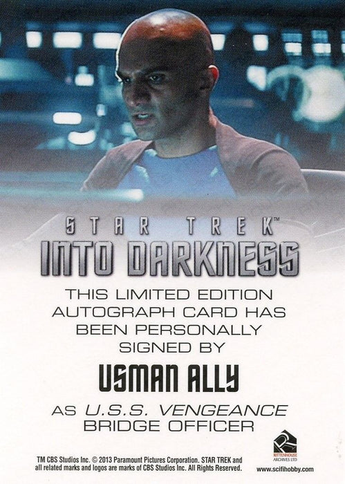 STAR TREK Movie Into Darkness 2014 Autograph Card Usman Ally Bridge Officer   - TvMovieCards.com