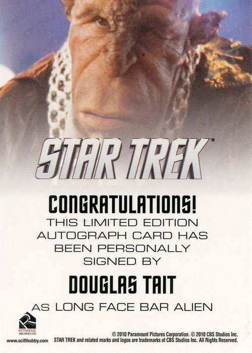 STAR TREK Movie Into Darkness 2014 Autograph Card Douglas Tait Long Face Alien   - TvMovieCards.com