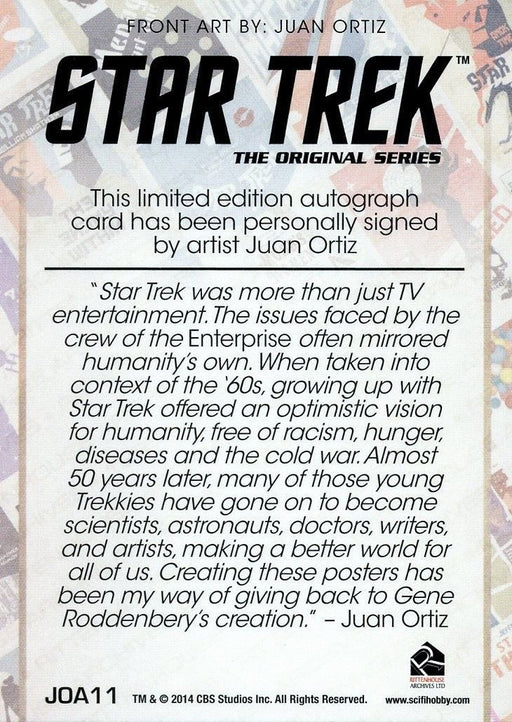 Star Trek TOS Portfolio Prints Juan Ortiz Autograph Parallel Card JOA11   - TvMovieCards.com