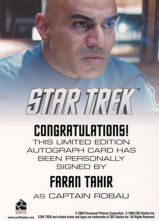 Star Trek The Movie 2009 Autograph Card Faran Tahir as Captain Robau   - TvMovieCards.com