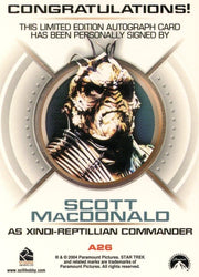 Star Trek Enterprise Season 3 Autograph Card MacDonald Reptillian Commander A26   - TvMovieCards.com