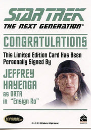 Star Trek TNG Complete Series 2 Autograph Card Jeffrey Hayenga Orta   - TvMovieCards.com