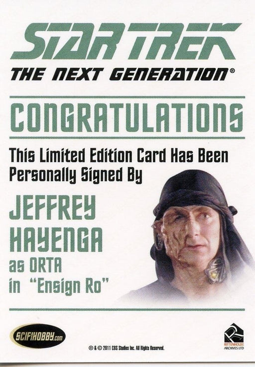 Star Trek TNG Complete Series 2 Autograph Card Jeffrey Hayenga Orta   - TvMovieCards.com