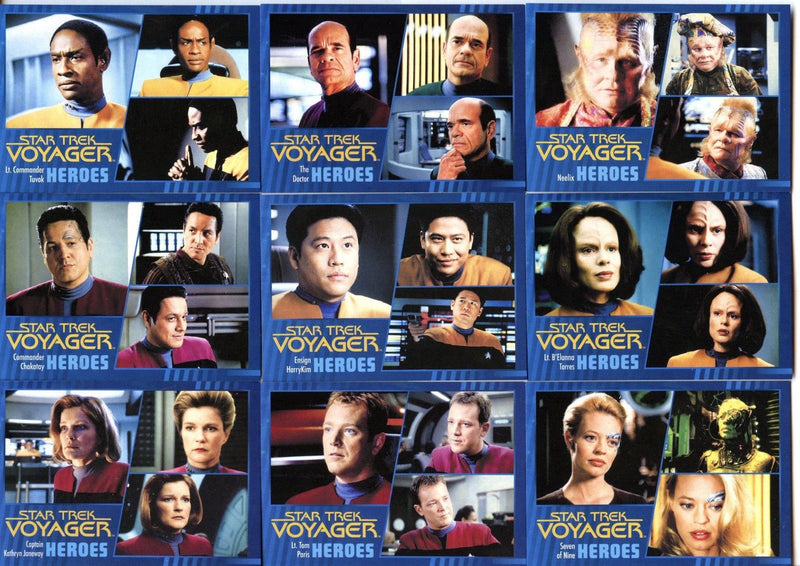 Star Trek Voyager Heroes & Villains Base Card Set 99 Cards   - TvMovieCards.com