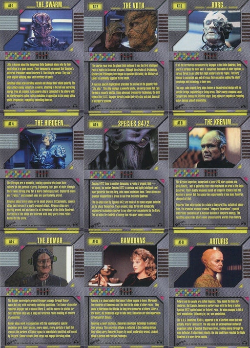Star Trek Voyager Profiles Alien Technology Chase Card Set AT1 thru AT9 1998   - TvMovieCards.com