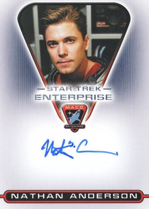 Star Trek Enterprise Season 3 Autograph Card Nathan Anderson Sgt Kemper MAC07   - TvMovieCards.com