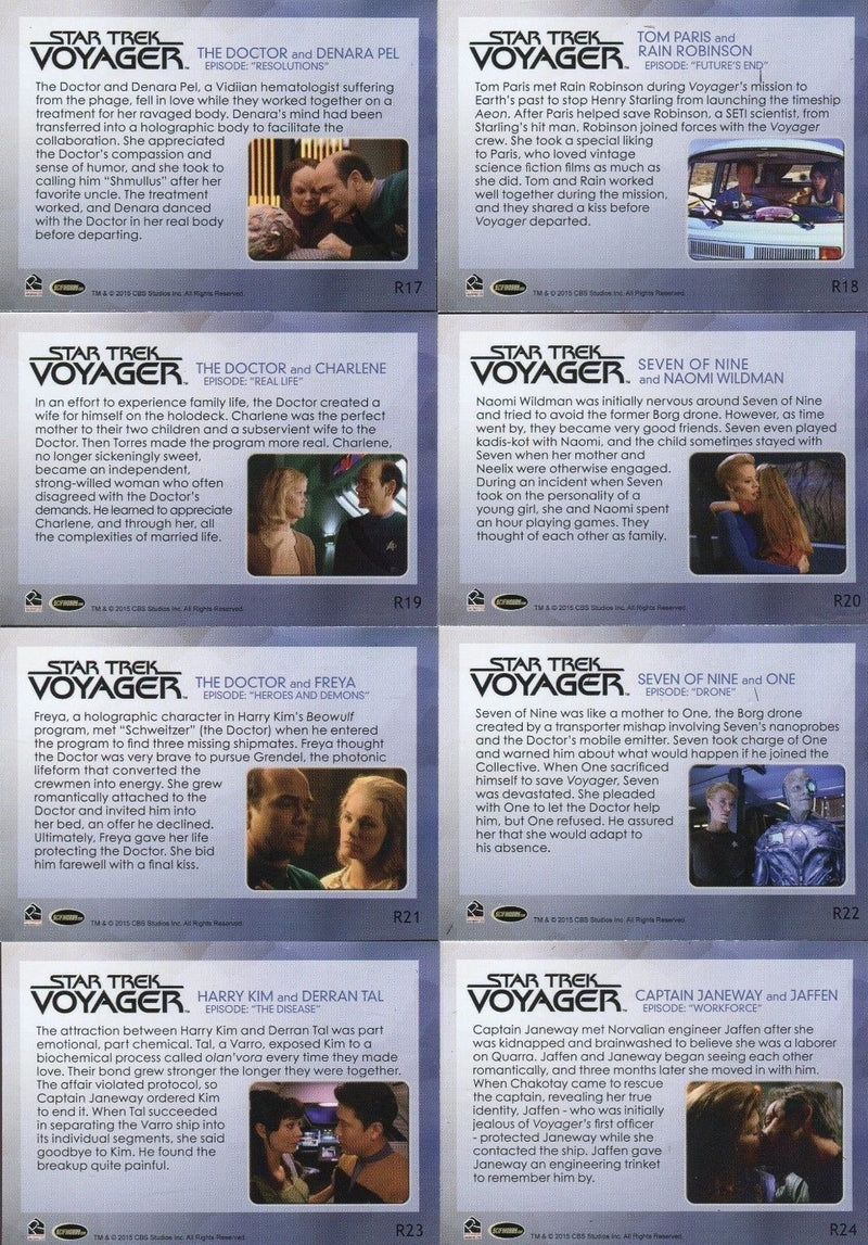 Star Trek Voyager Heroes & Villains 24 Card Relationships Chase Card Set R1-24   - TvMovieCards.com