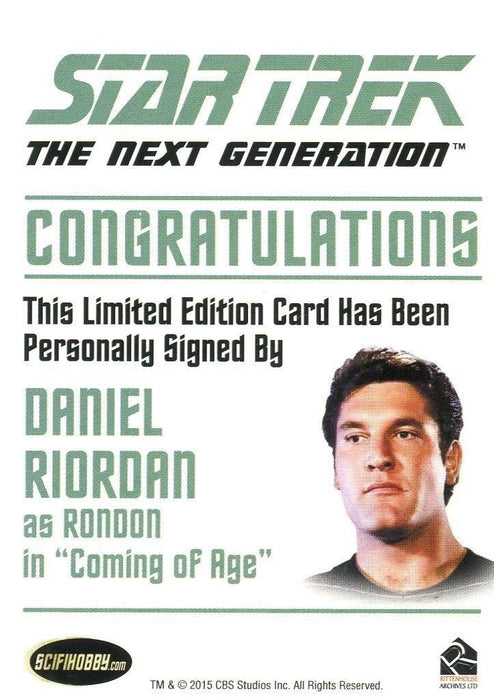 Star Trek TNG Portfolio Prints Autograph Card Daniel Riordan as Rondon   - TvMovieCards.com