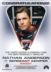 Star Trek Enterprise Season 3 Autograph Card Nathan Anderson Sgt Kemper MAC07   - TvMovieCards.com