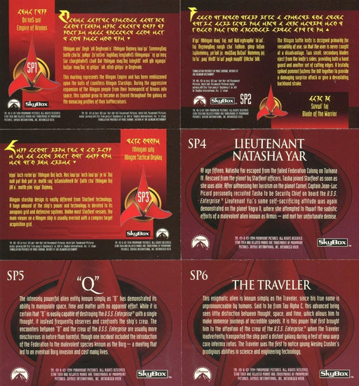 Star Trek Next Generation Episodes Season 1 Embossed Card Set 6 Cards SP1-SP6   - TvMovieCards.com