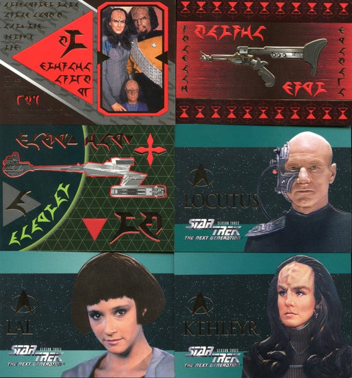 Star Trek Next Generation Episodes Season 3 Embossed Card Set 6 Cards S13-S18   - TvMovieCards.com