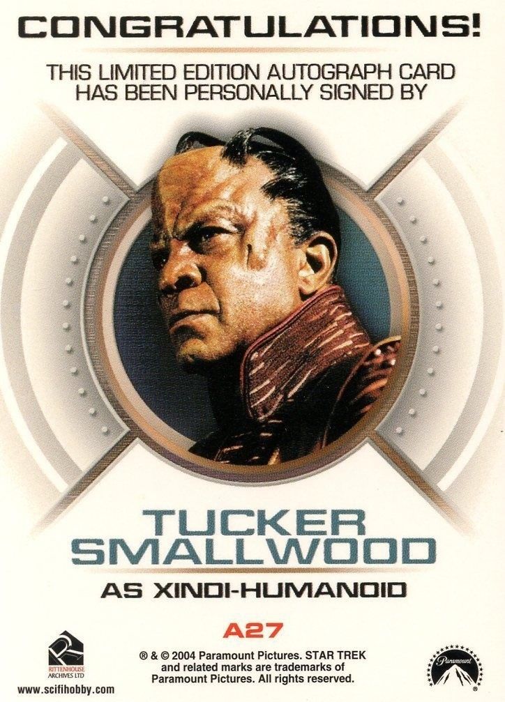 Star Trek Enterprise Season 3 Autograph Card Tucker Smallwood Xindi Humanoid A27   - TvMovieCards.com