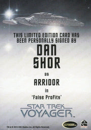 Star Trek Voyager Heroes Villains Autograph Card Dan Shor as Arridor   - TvMovieCards.com