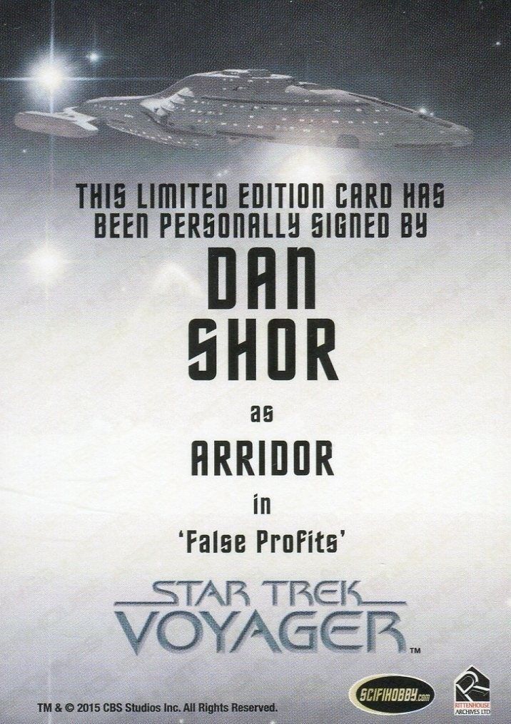 Star Trek Voyager Heroes Villains Autograph Card Dan Shor as Arridor   - TvMovieCards.com