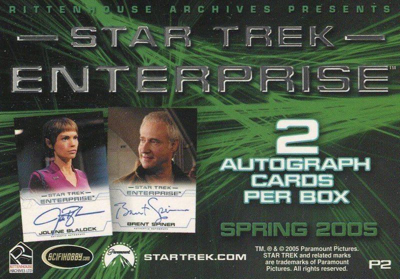 Star Trek Enterprise Season 4 Four Promo Card P2 Single Trading Card   - TvMovieCards.com