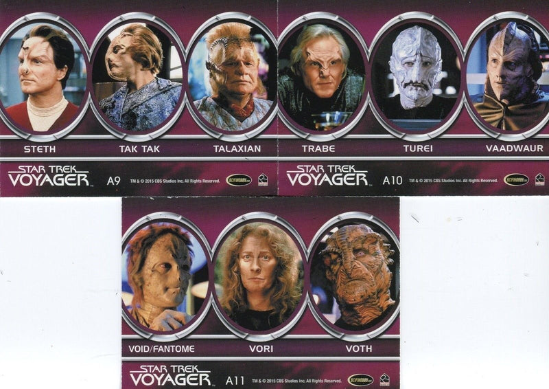 Star Trek Voyager Heroes & Villains 11 Card Aliens Chase Card Set A1 thru A11   - TvMovieCards.com