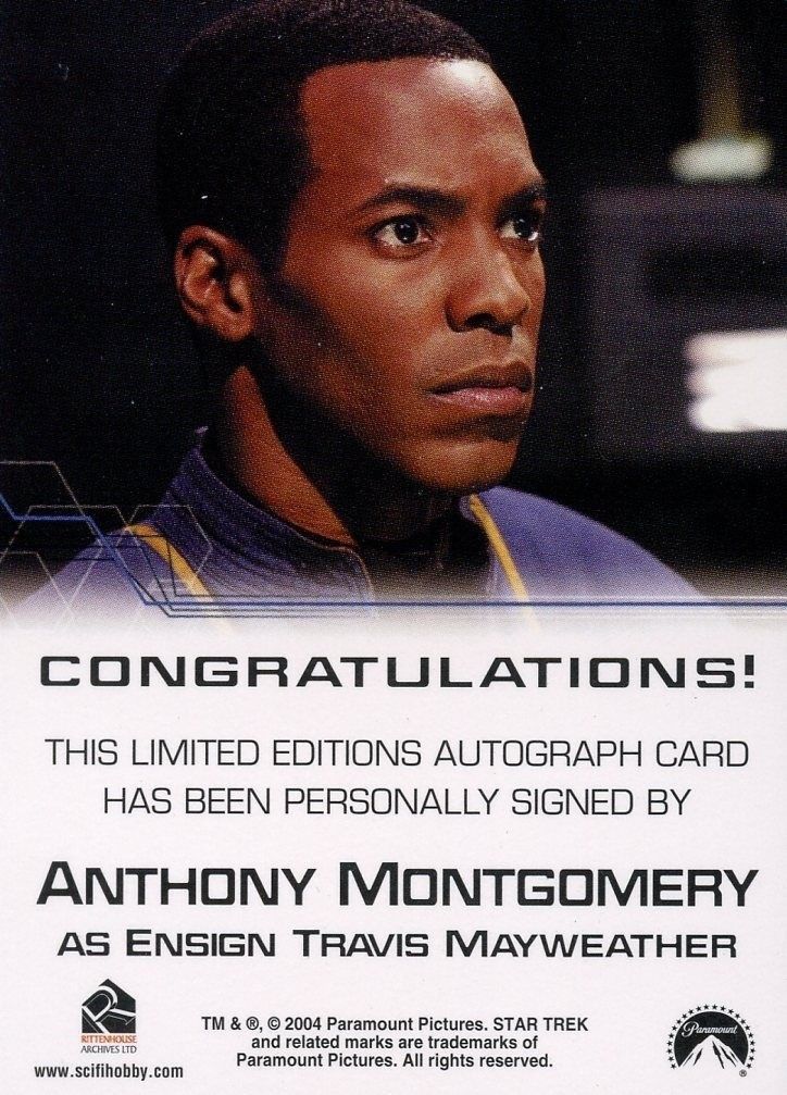 Star Trek Enterprise Season Four 4 Autograph Card Montgomery Ensign Mayweather   - TvMovieCards.com