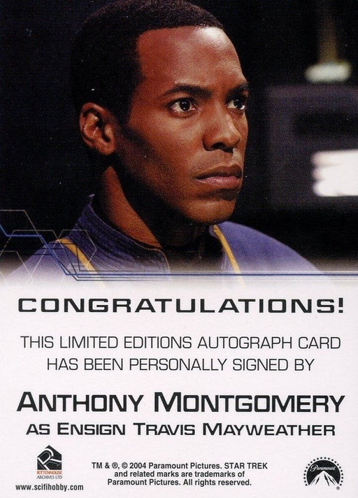 Star Trek Enterprise Season Four 4 Autograph Card Montgomery Ensign Mayweather   - TvMovieCards.com
