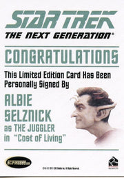 Star Trek TNG Complete Series 2 Autograph Card Albie Selznick The Juggler   - TvMovieCards.com