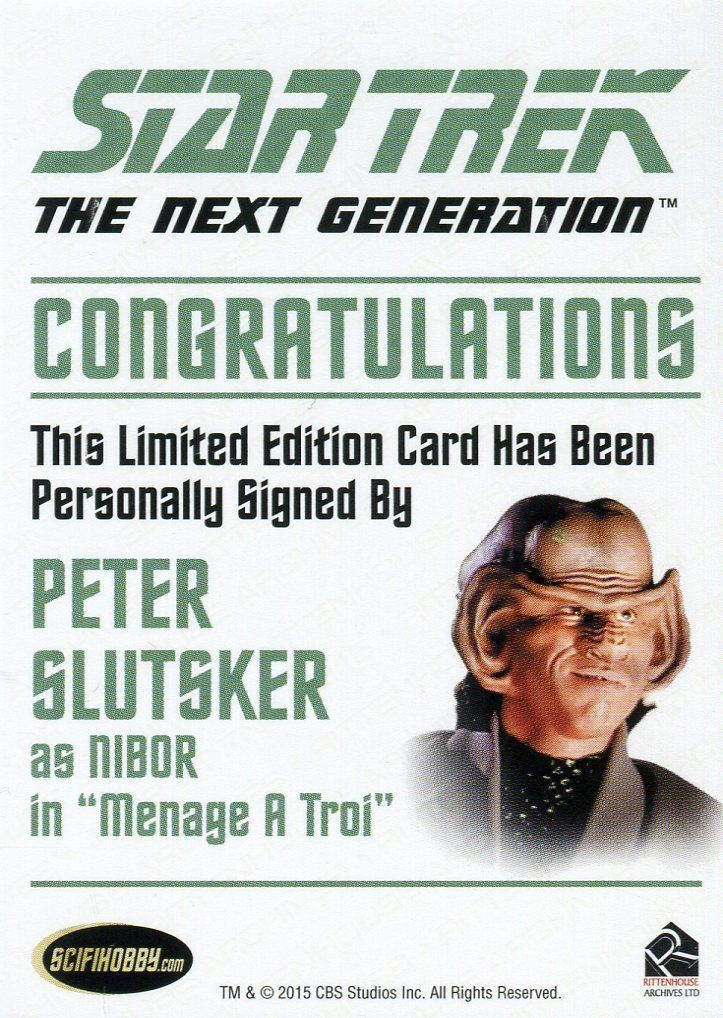 Star Trek TNG Portfolio Prints Autograph Card Peter Slutsker as Nibor   - TvMovieCards.com
