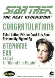 Star Trek TNG Portfolio Prints Autograph Card Stephanie Erb as Liva   - TvMovieCards.com