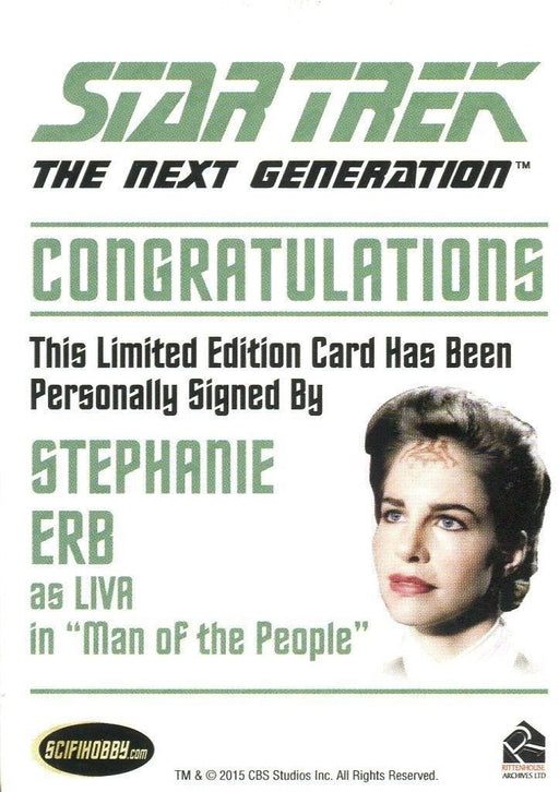 Star Trek TNG Portfolio Prints Autograph Card Stephanie Erb as Liva   - TvMovieCards.com