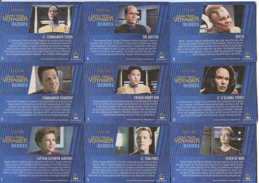 Star Trek Voyager Heroes & Villains Base Card Set 99 Cards   - TvMovieCards.com