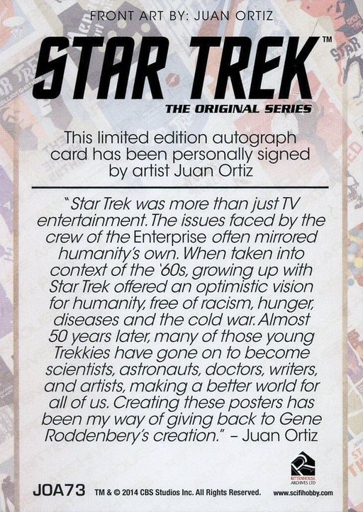 Star Trek TOS Portfolio Prints Juan Ortiz Autograph Parallel Card JOA73   - TvMovieCards.com
