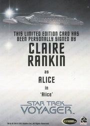 Star Trek Voyager Heroes Villains Autograph Card Claire Rankin as Alice   - TvMovieCards.com