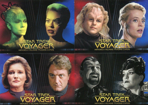Star Trek Voyager Heroes & Villains 4 CARD PROMO SET P1 P2 P3 P4 promos   - TvMovieCards.com