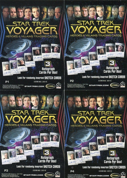 Star Trek Voyager Heroes & Villains 4 CARD PROMO SET P1 P2 P3 P4 promos   - TvMovieCards.com