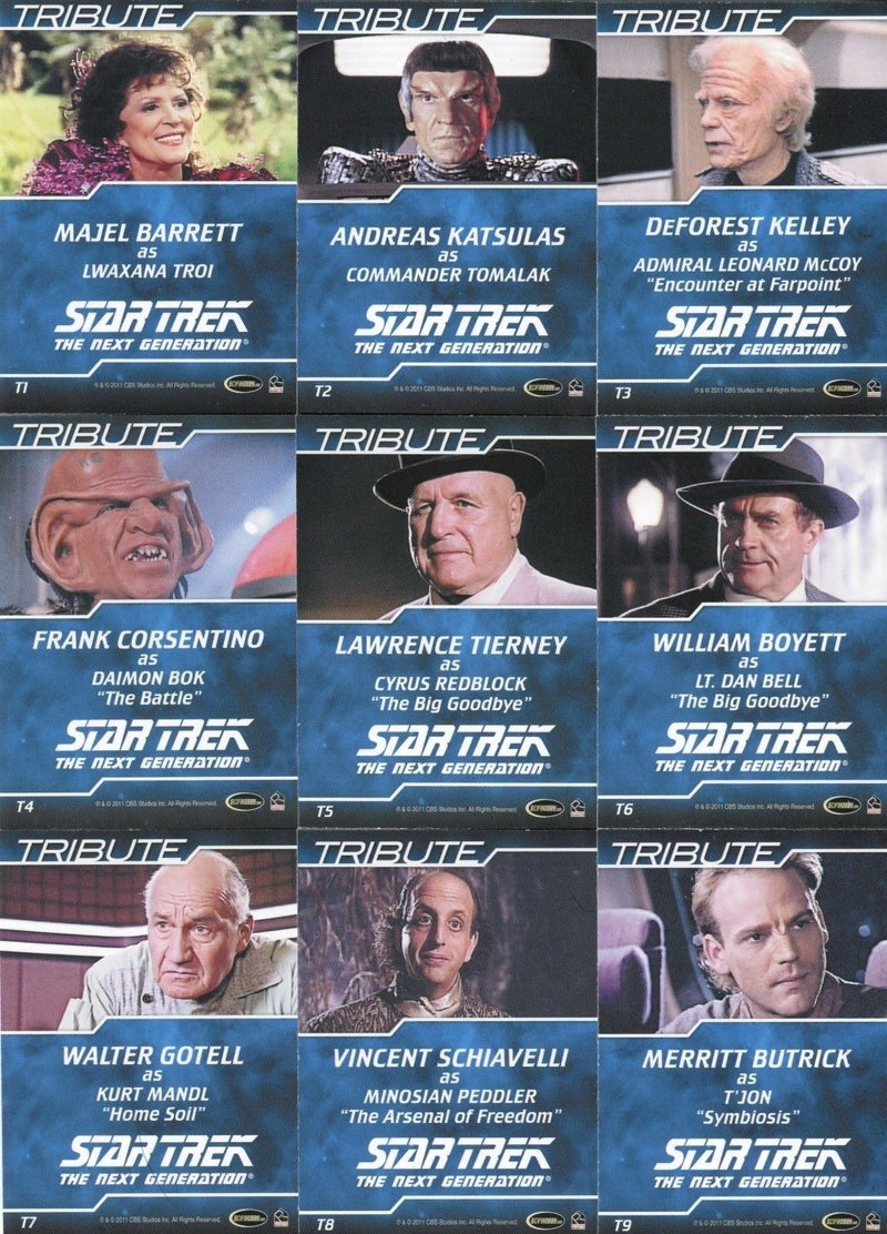Star Trek TNG Complete Series 1 Tribute Chase Card Set T1 thru T18 Cards   - TvMovieCards.com
